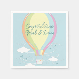 Hot Air Balloon Baby Shower Rainbow Napkin