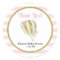 Hot air balloon baby shower stickers pink gold