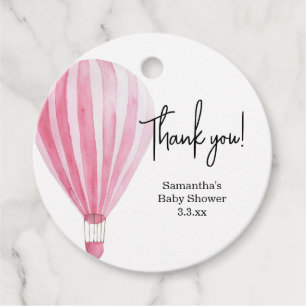 Hot air balloon - baby shower thank you favour tags