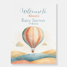 Hot Air Balloon Baby Shower Welcome