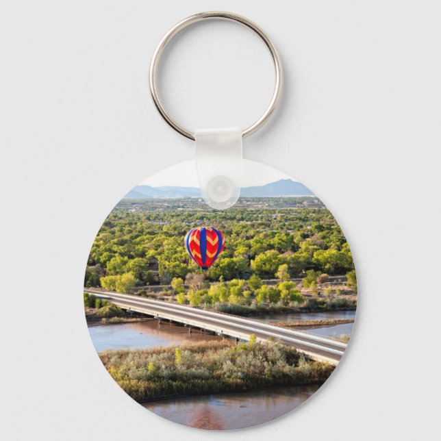 Hot Air Balloon Ballooning Over The Rio Grande Key Ring (Front)