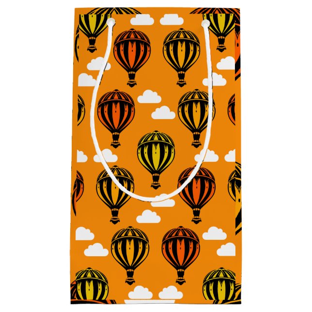 Hot Air Balloon Ballooning Patterned Small Gift Bag (Front)
