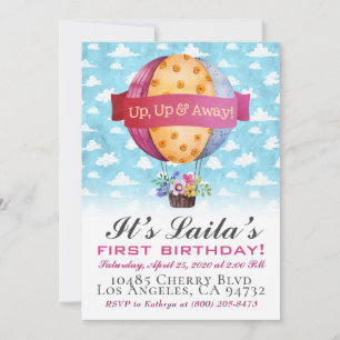 Hot Air Balloon Birthday Invitation