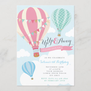 Hot Air Balloon Birthday Invitation