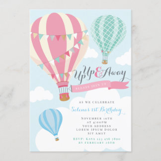 Hot Air Balloon Birthday Invitation