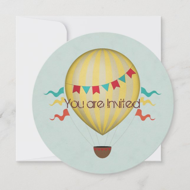 Hot Air Balloon Birthday Invitation (Front)