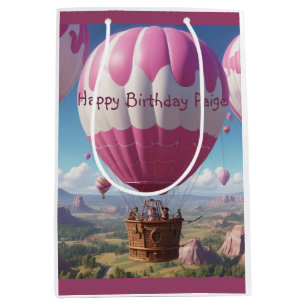 Hot Air Balloon Birthday Medium Gift Bag