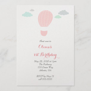 Hot Air Balloon Birthday Party Invitation