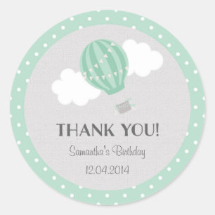 Hot Air Balloon Birthday Sticker