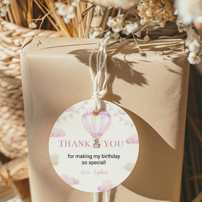 Hot Air Balloon Birthday Sticker Label Party (Creator Uploaded)