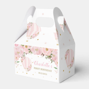 Hot Air Balloon Blush Pink Floral Photo Thank You  Favour Box