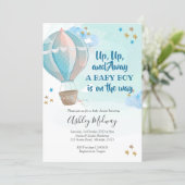 Hot Air Balloon Boy Baby Shower Invitation (Standing Front)