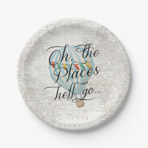 Hot Air Balloon Boy Map Oh the Places He'll Go Paper Plate