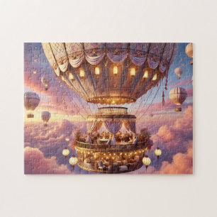 Hot Air Balloon Cafe Whimsical Sky Restaurant Jigsaw Puzzle