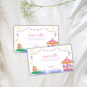 Hot Air Balloon Carousel Diaper Raffle Baby Shower Enclosure Card