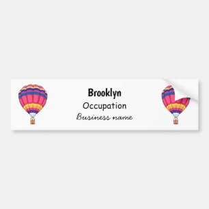 Hot air balloon cartoon illustration bumper sticker