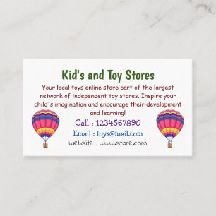 Hot air balloon cartoon illustration business card