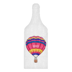 Hot air balloon cartoon illustration cutting board