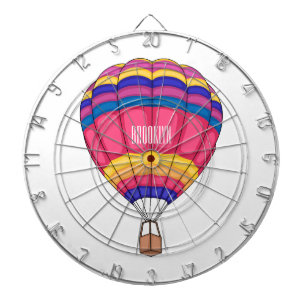 Hot air balloon cartoon illustration dartboard