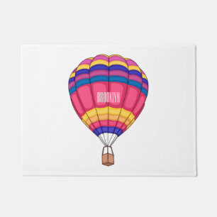 Hot air balloon cartoon illustration doormat