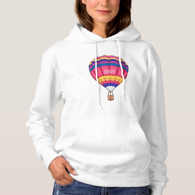 Hot air balloon cartoon illustration  hoodie (Front)