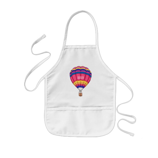 Hot air balloon cartoon illustration kids apron (Front)