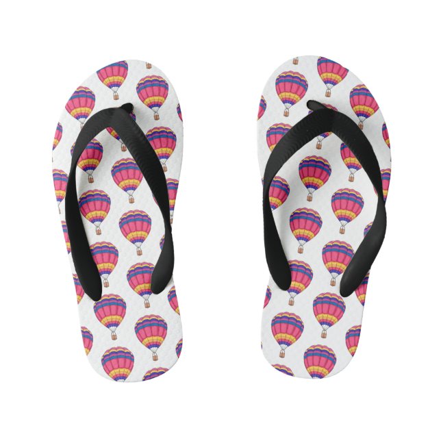 Hot air balloon cartoon illustration kid's thongs (Footbed)