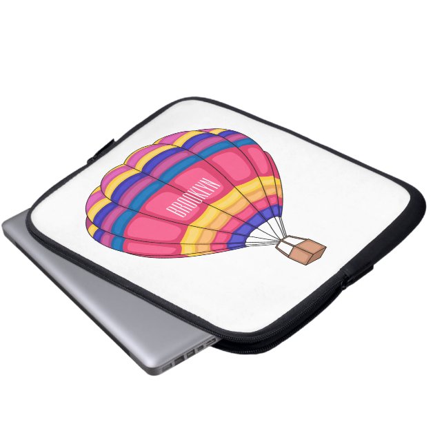 Hot air balloon cartoon illustration  laptop sleeve (Front Bottom)