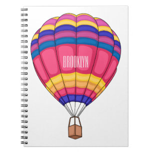 Hot air balloon cartoon illustration  notebook