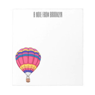 Hot air balloon cartoon illustration notepad