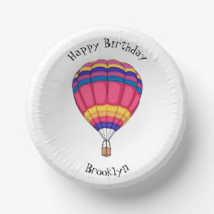 Hot air balloon cartoon illustration paper plate