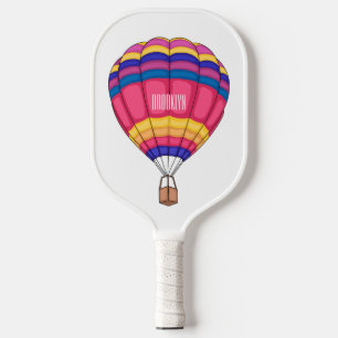 Hot air balloon cartoon illustration pickleball paddle