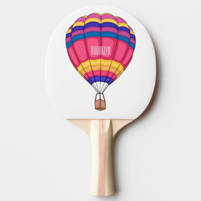 Hot air balloon cartoon illustration  ping pong paddle (Front)