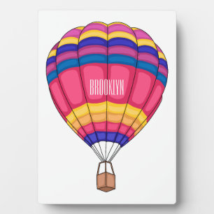 Hot air balloon cartoon illustration plaque