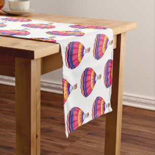 Hot air balloon cartoon illustration  short table runner