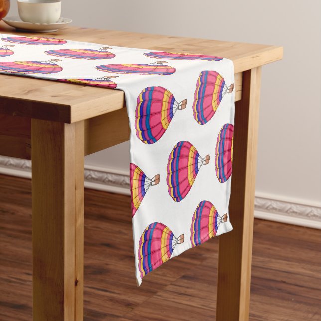 Hot air balloon cartoon illustration  short table runner (In Situ)