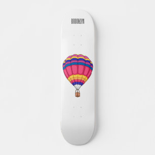 Hot air balloon cartoon illustration skateboard