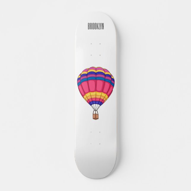 Hot air balloon cartoon illustration skateboard (Front)