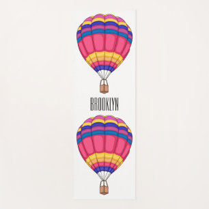 Hot air balloon cartoon illustration yoga mat