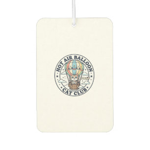 Hot Air Balloon Cat Cute Cat T-Shirt Design - Hot Car Air Freshener