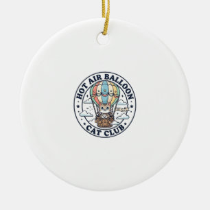 Hot Air Balloon Cat Cute Cat T-Shirt Design - Hot Ceramic Ornament