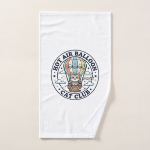 Hot Air Balloon Cat Cute Cat T-Shirt Design - Hot Hand Towel