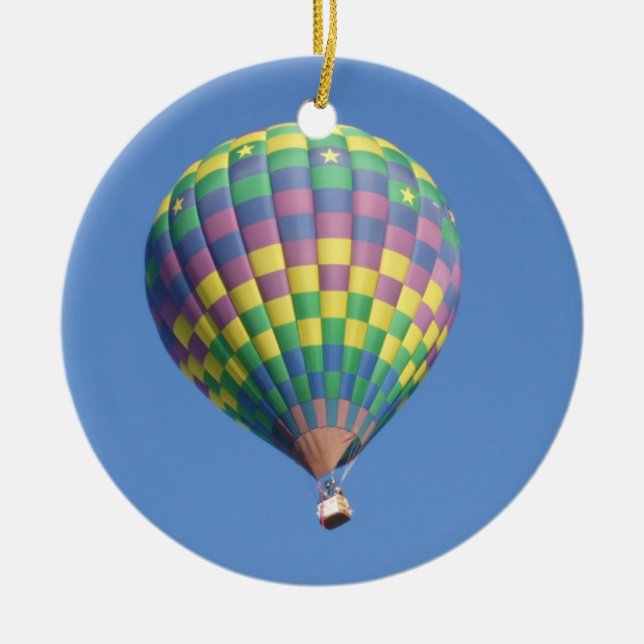 Hot Air Balloon Ceramic Ornament (Front)