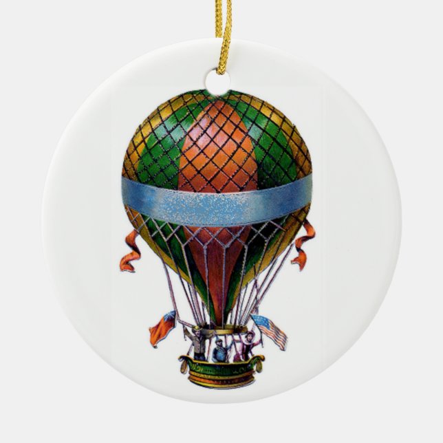 Hot Air Balloon Ceramic Tree Decoration (Front)