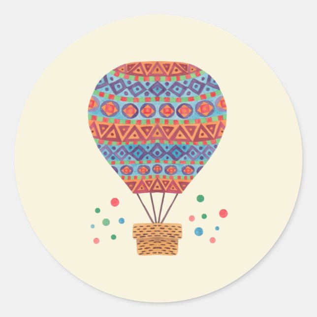 Hot Air Balloon Classic Round Sticker (Front)