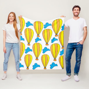 Hot Air Balloon Clouds Hot Air Balloon Fleece Blanket