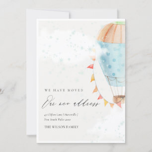 Hot Air Balloon Clouds Star We have Moved Card