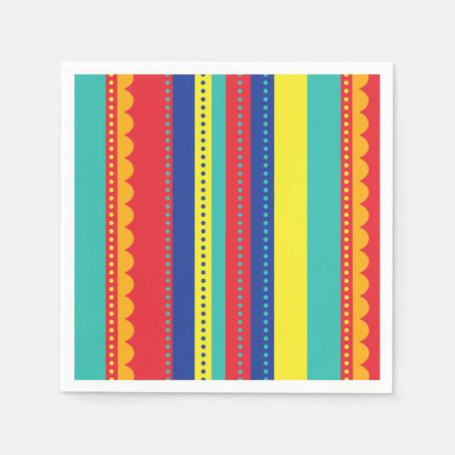 Hot Air Balloon Colourful Birthday Party Napkin (Front)