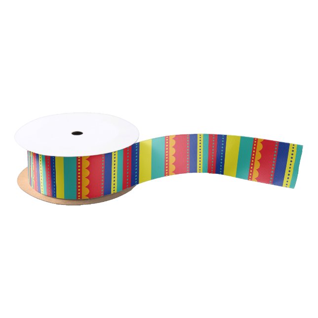Hot Air Balloon Colourful Birthday Party Satin Ribbon (Spool)