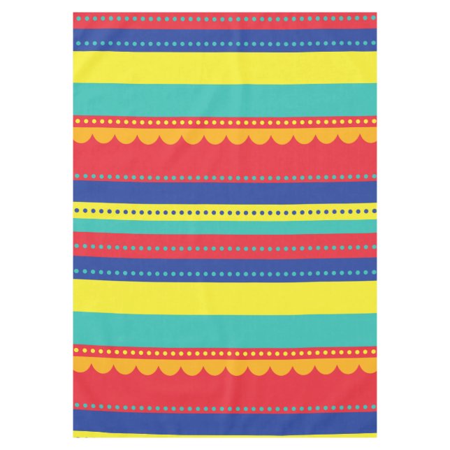 Hot Air Balloon Colourful Birthday Party Tablecloth (Front)